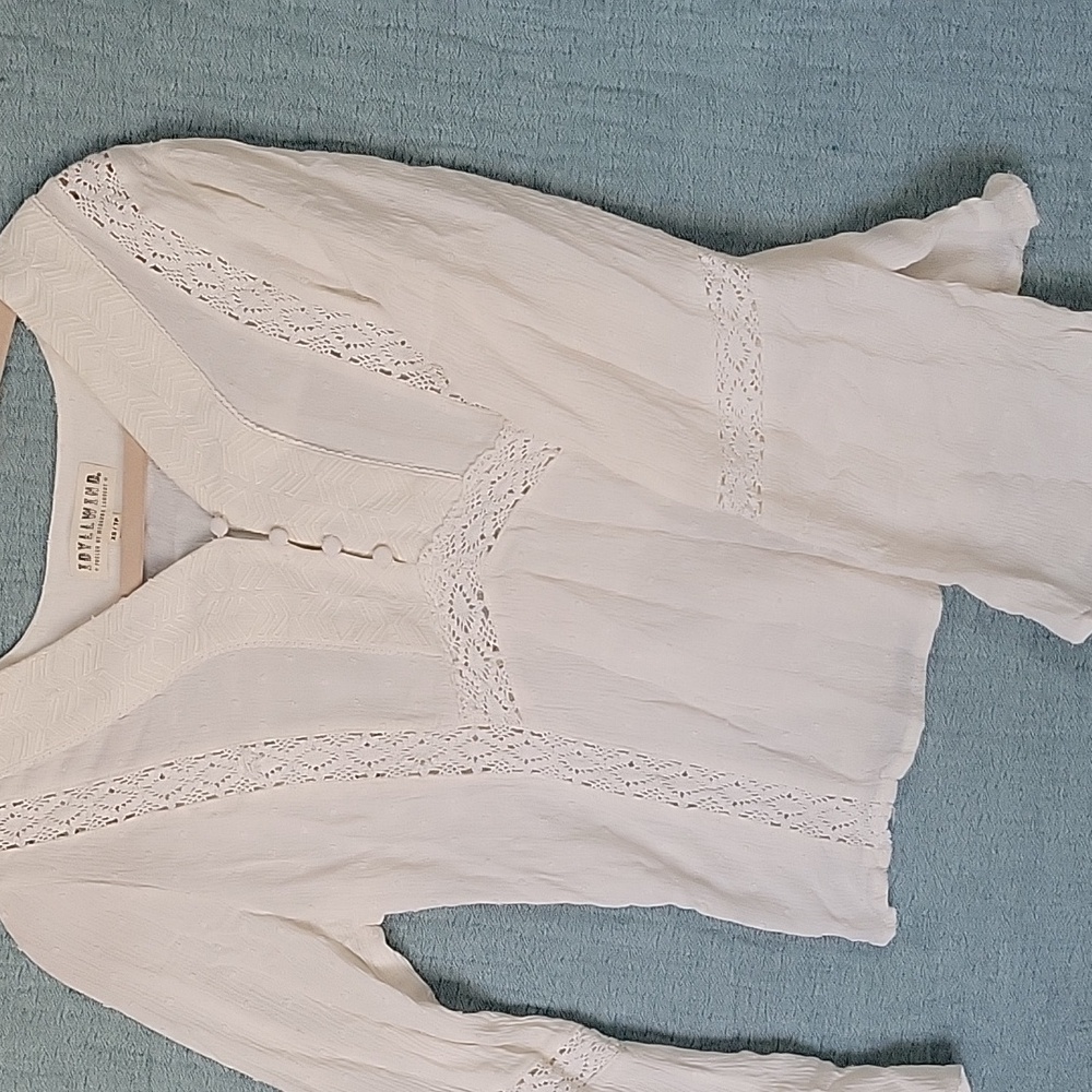 Idyllwind by Miranda Lambert Ivory Crochet Boho Top, Womens XS  Western, Rodeo